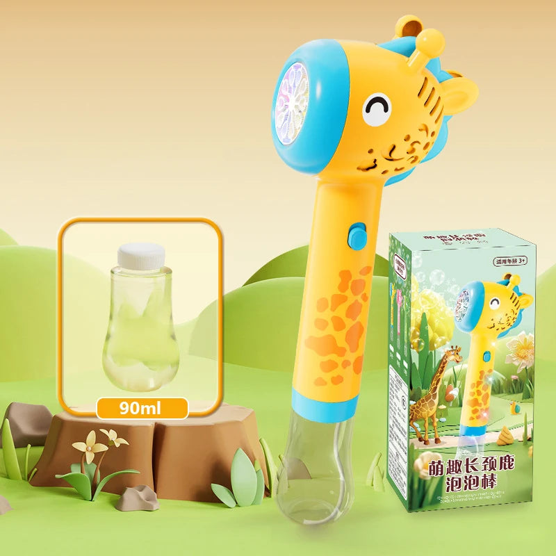Giraffe Light-Up Bubble Machine – LED Bubble Blower for Kids - Kid Zone