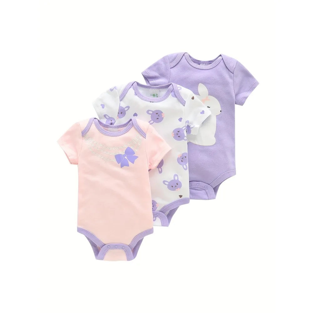 Bobby Cotton – Cartoon Print Newborn Bodysuit | Soft Summer Infant Clothes - Kid Zone