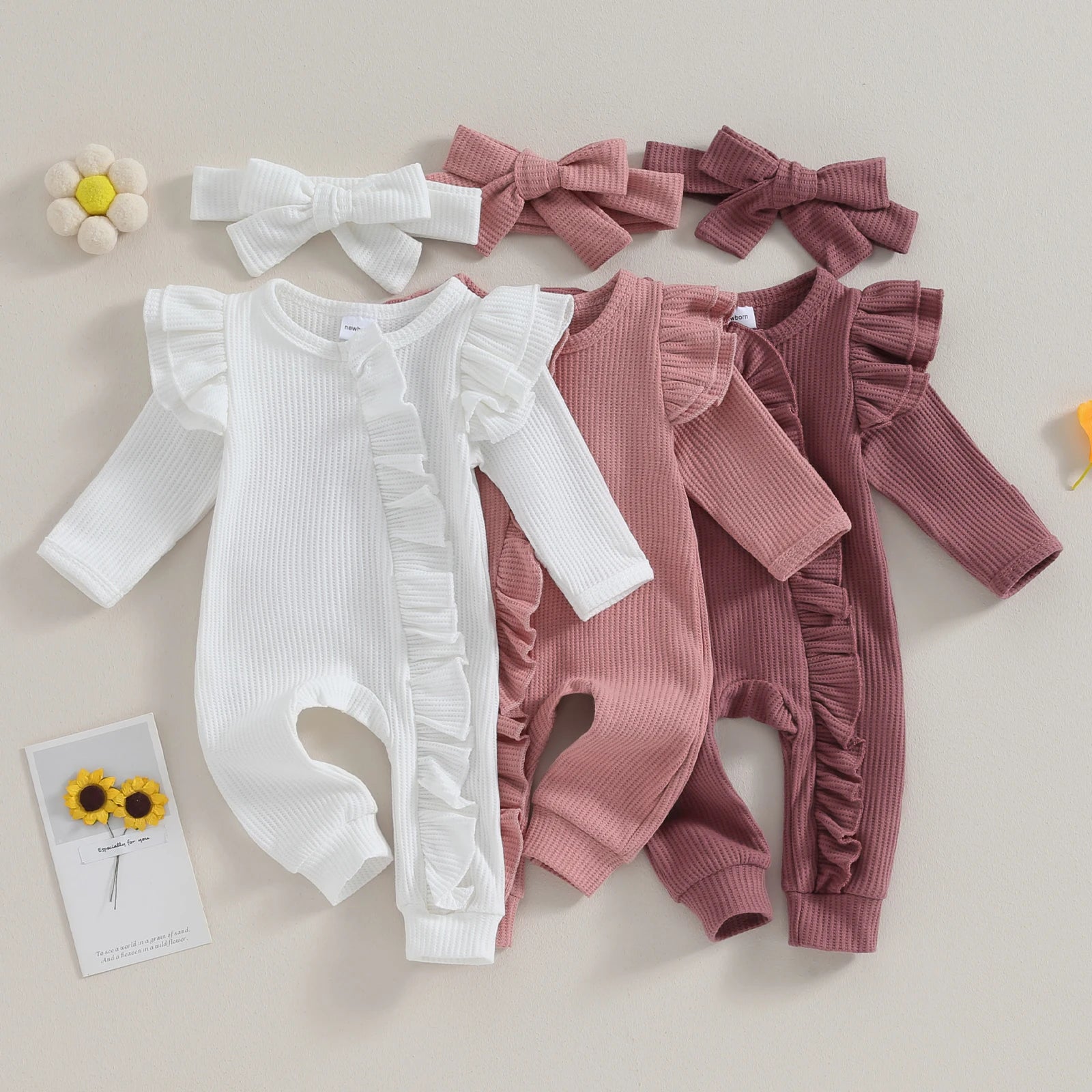 Lily Cute – Newborn Baby Girl Bow Jumpsuit | Soft Cotton Infant Clothes - Kid Zone