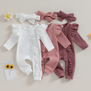 Lily Cute – Newborn Baby Girl Bow Jumpsuit | Soft Cotton Infant Clothes - Kid Zone