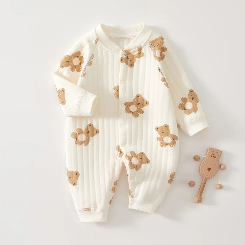 Newborn Winter Clothes – Soft Baby Bodysuit with Cute Print - Kid Zone