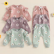 Cute Baby Girl Clothes – 2-Piece Floral Sweatshirt Set - Kid Zone