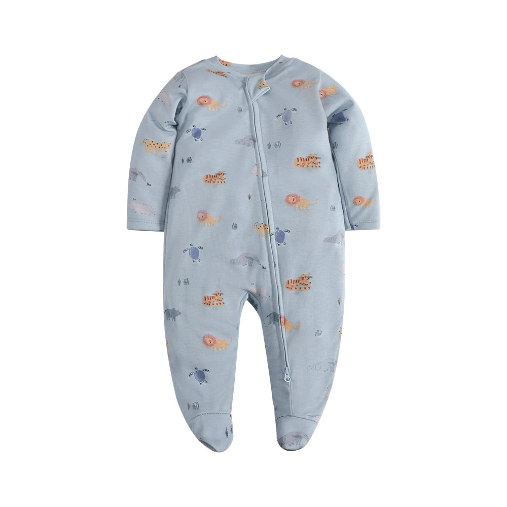 Organic Newborn Clothes – Soft Cotton Zip-Up Baby Bodysuit - Kid Zone