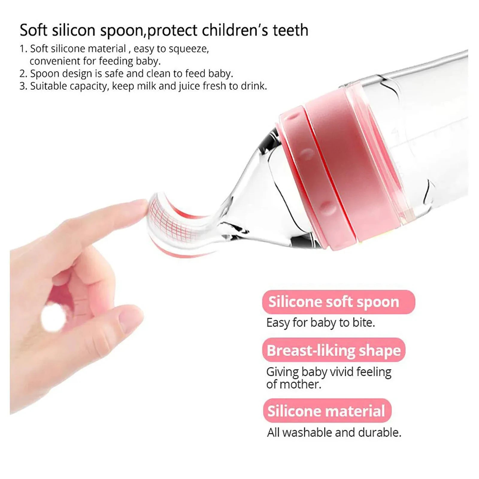 Silicone Feeding Spoon Dispenser – Safe, Soft & Easy Baby Food Tool - Kid Zone
