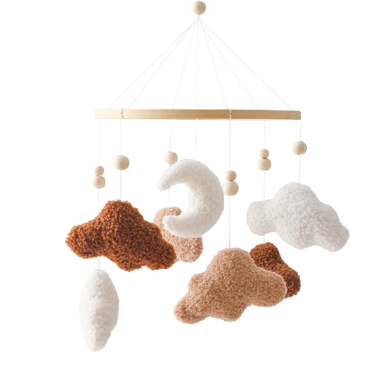 Dreamy Baby Wooden Crib Mobile – Soft Visual & Musical Hanging Toy for Newborns - Kid Zone