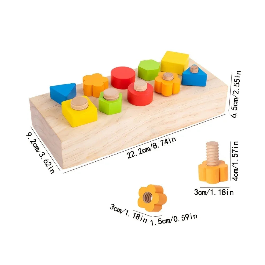 Wooden Educational Toy Board with Screws & Bolts – Hands-On Learning Puzzle for Kids - Kid Zone