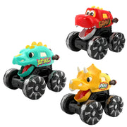 Monster Truck Dinosaur Toy Set – 3 Press-and-Go Cars with LED Wheels - Kid Zone