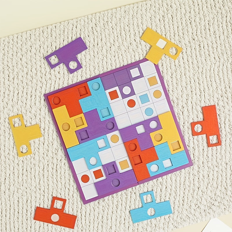 Wooden T-Puzzle Brain Teaser – 3D Logic Challenge for Kids & Adults - Kid Zone