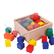 3D Wooden Geometric Building Blocks Set – 50-Piece Educational Toy - Kid Zone
