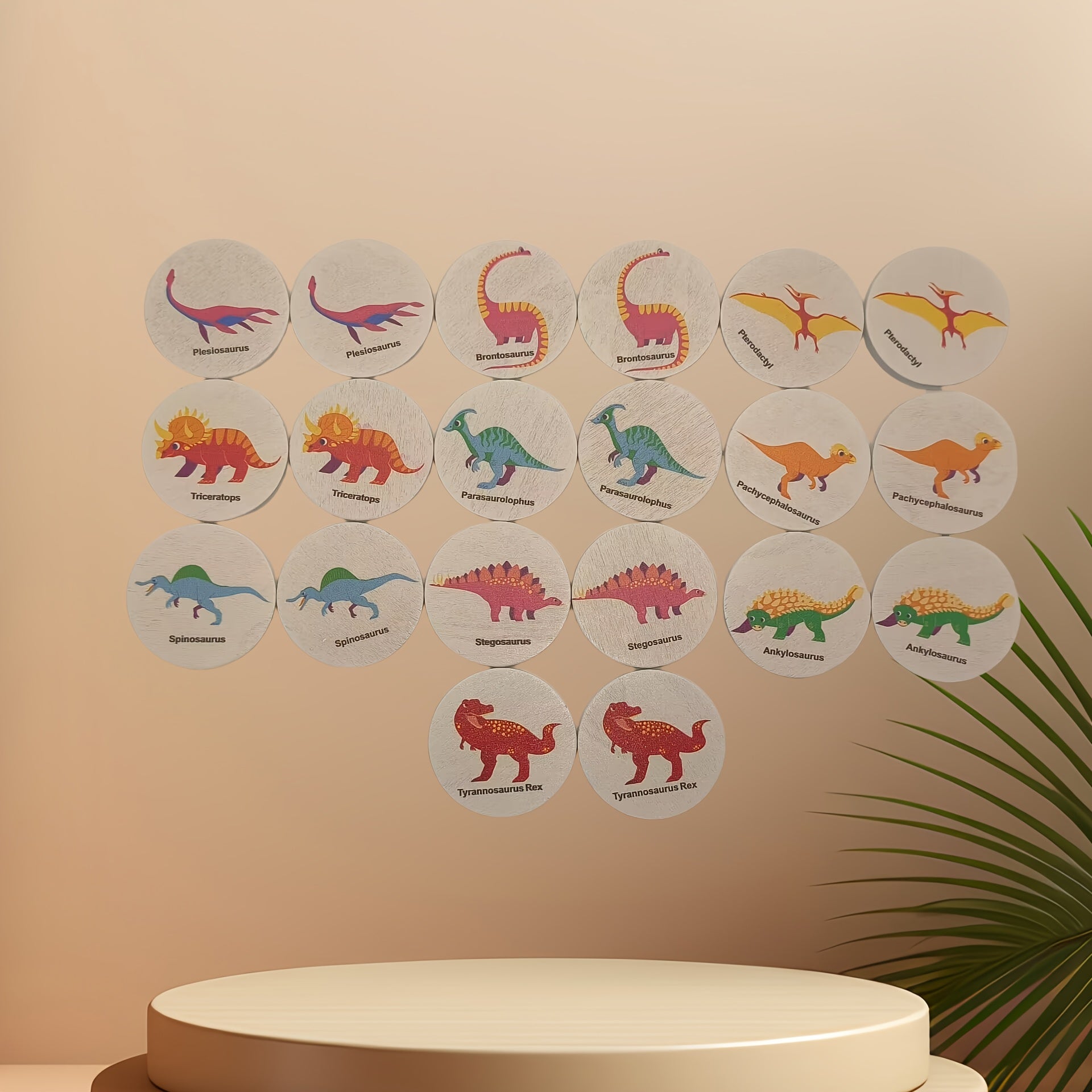 Montessori Wooden Memory Matching Game – Animals, Fruits & Dinosaurs Cards for Kids & Family - Kid Zone
