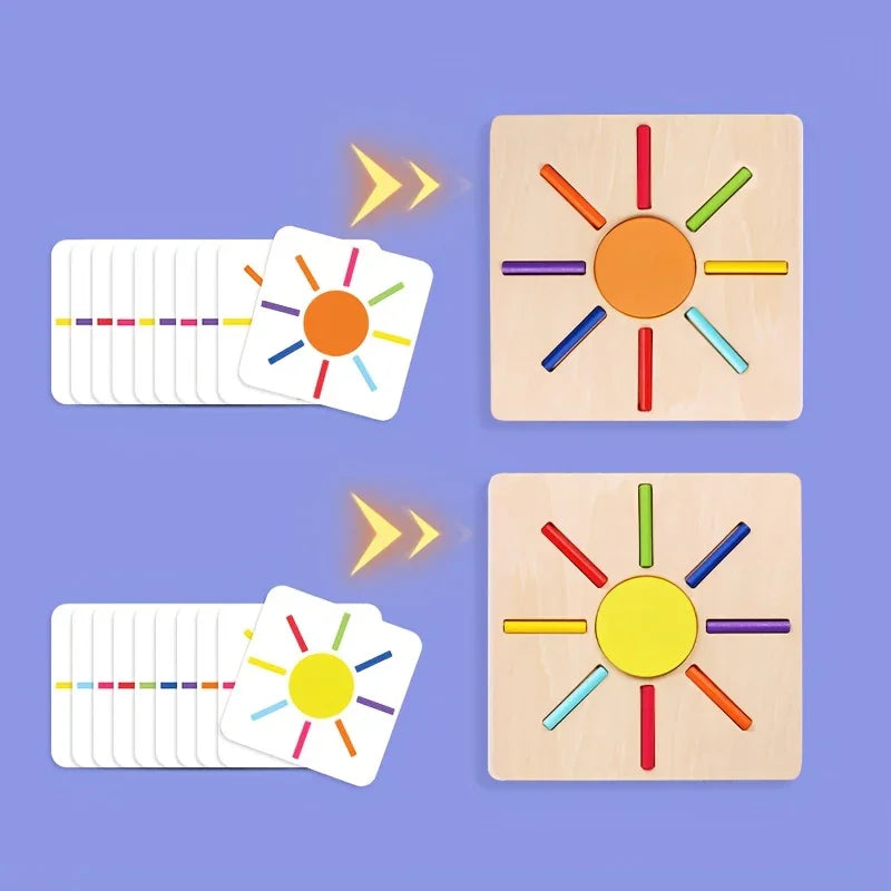 Wooden Educational Sun Puzzle for Kids – Color Sorting & Learning Toy - Kid Zone