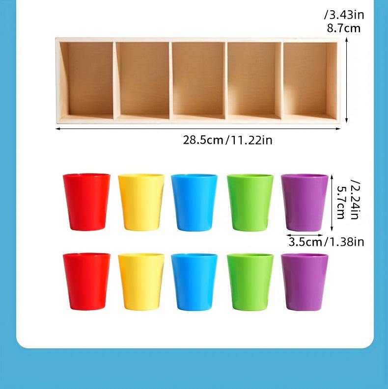 Montessori Memory Matching Game – Wooden Color-Cups Brain Training Toy - Kid Zone