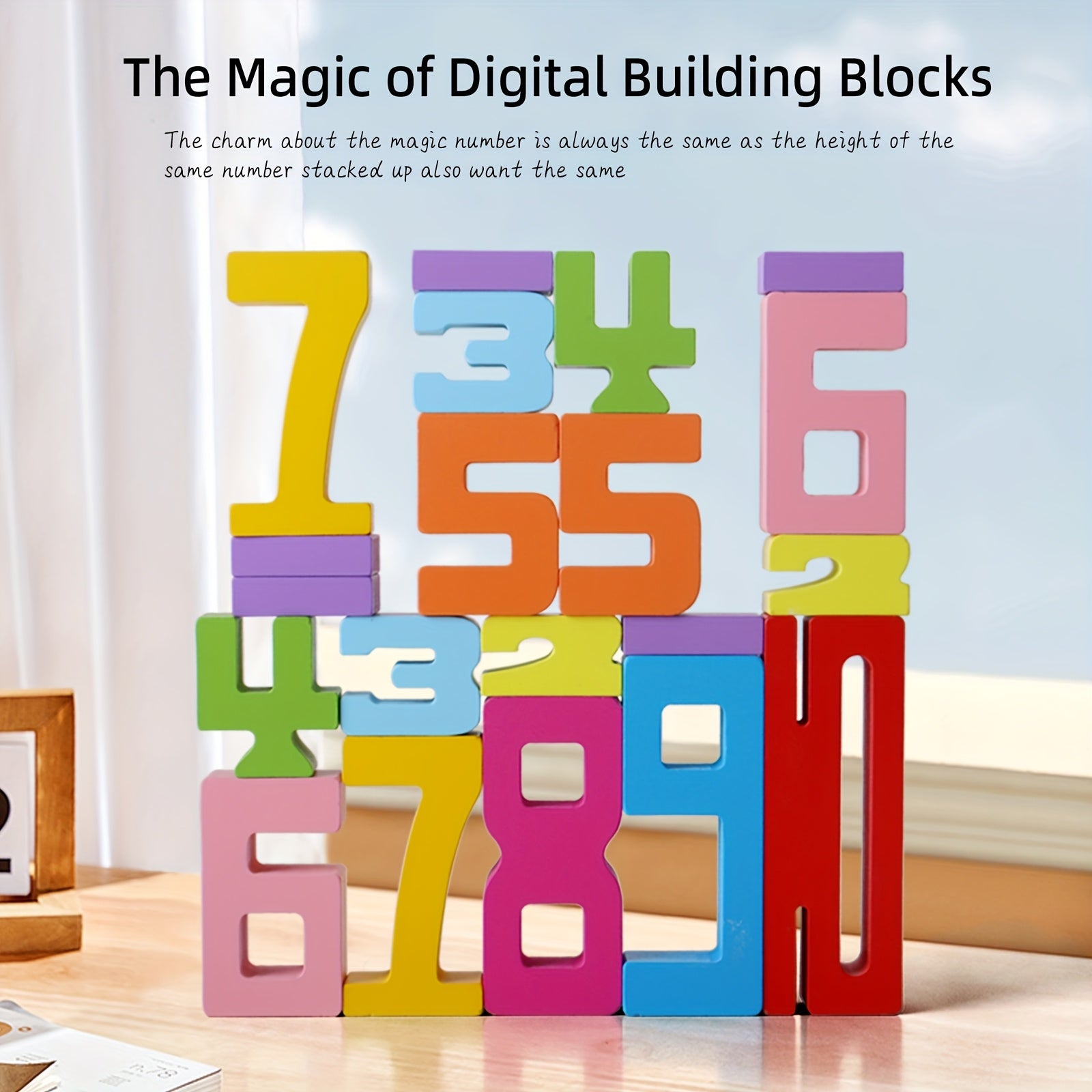 Creative Wooden Tower Building Blocks – 54 Colorful Pieces for Kids - Kid Zone