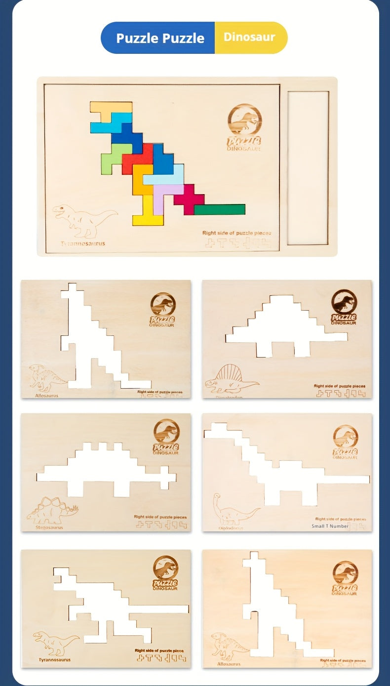 Educational Wooden Puzzle for Kids – Interlocking Building Pieces - Kid Zone