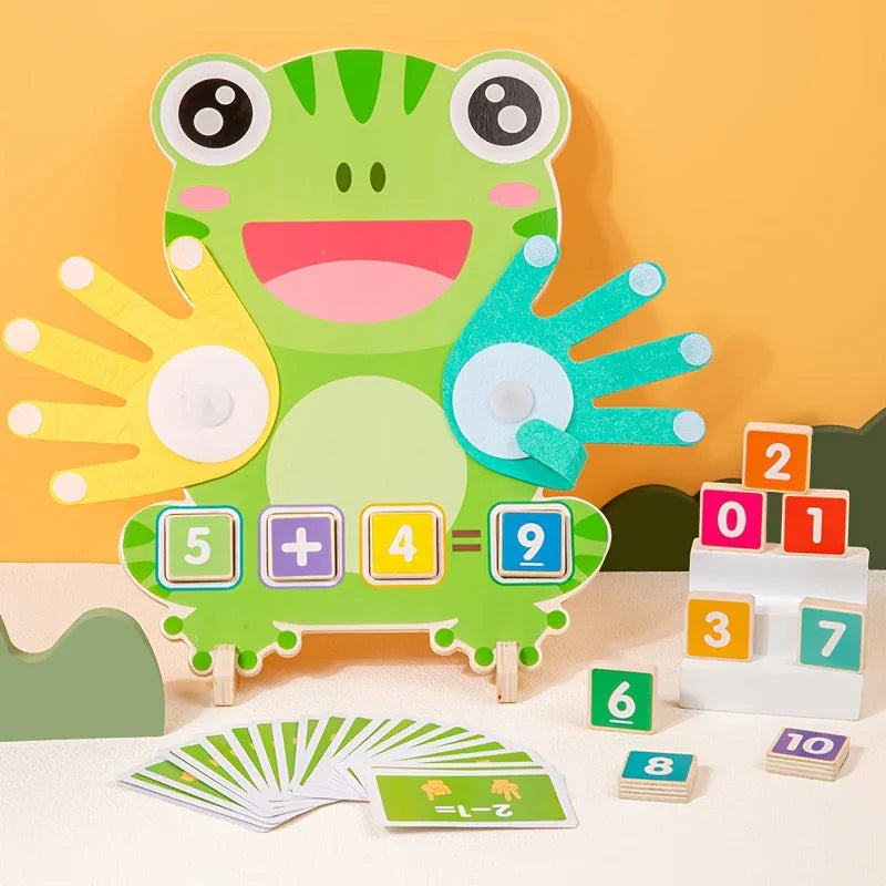 Kids Wooden Educational Frog Toy – Number Learning Puzzle for Toddlers - Kid Zone