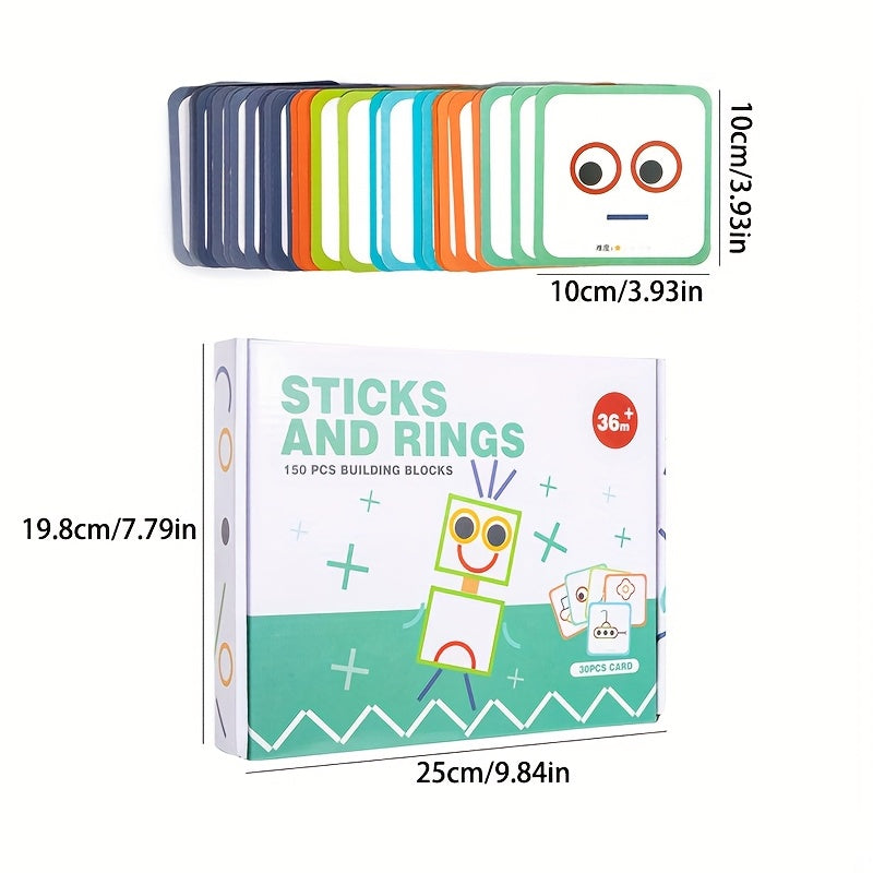 Creative Wooden Stick Puzzle – 150 Colorful Sticks - Kid Zone