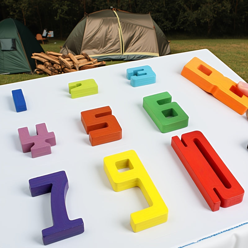 Wooden Digital Building Blocks – Logical Number Stacking Toy for Kids - Kid Zone