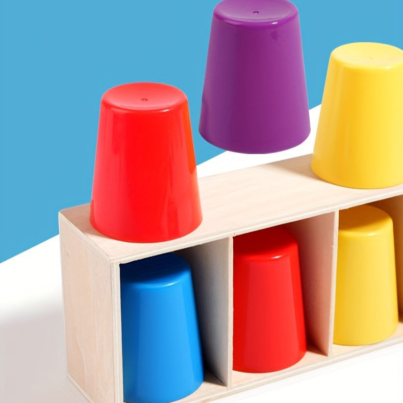 Montessori Memory Matching Game – Wooden Color-Cups Brain Training Toy - Kid Zone