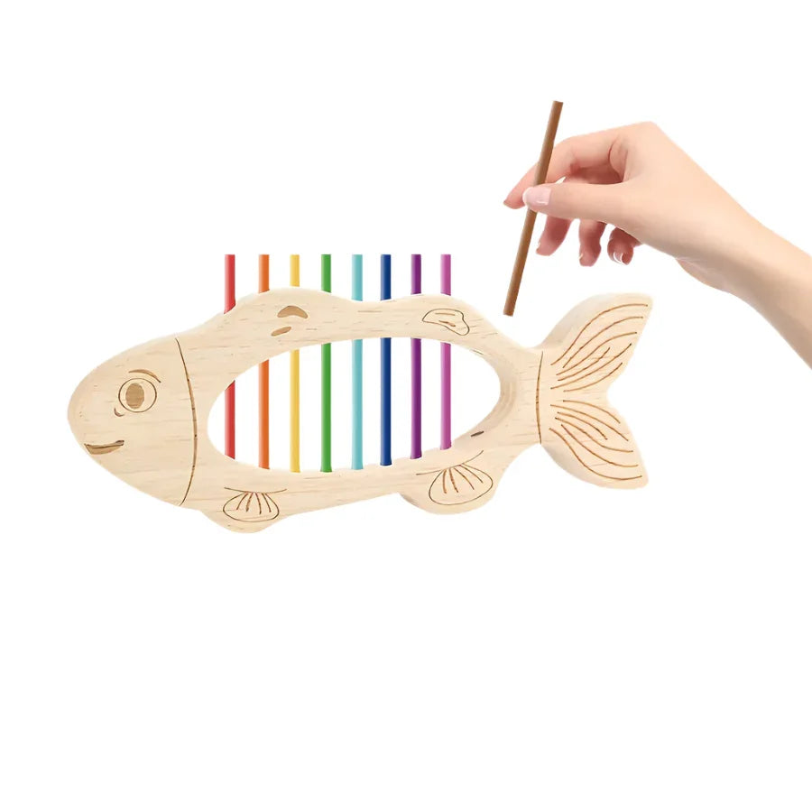 Wooden Kids Puzzle Toy – Colorful Fish Skeleton Montessori Educational Toy - Kid Zone