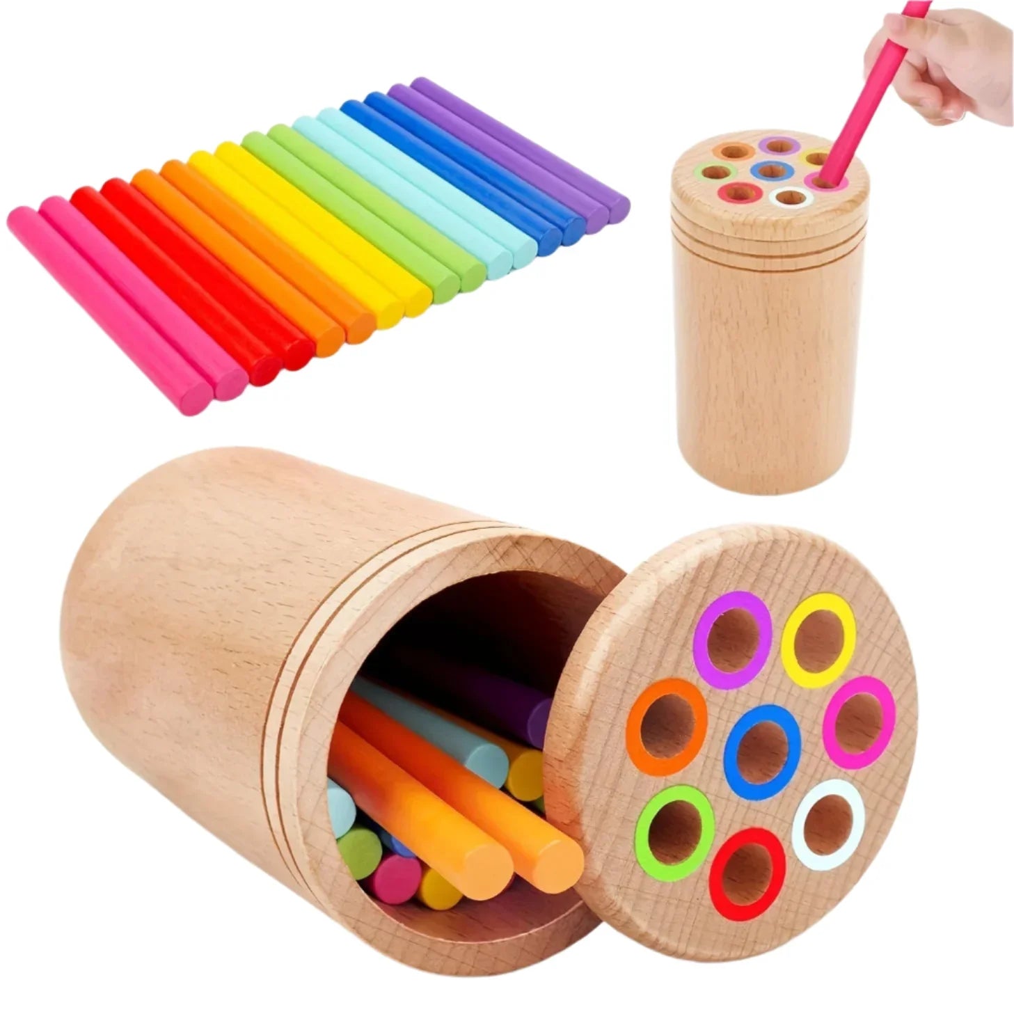 Wooden Balancing Sticks Toy for Kids – Montessori Educational Learning Set - Kid Zone