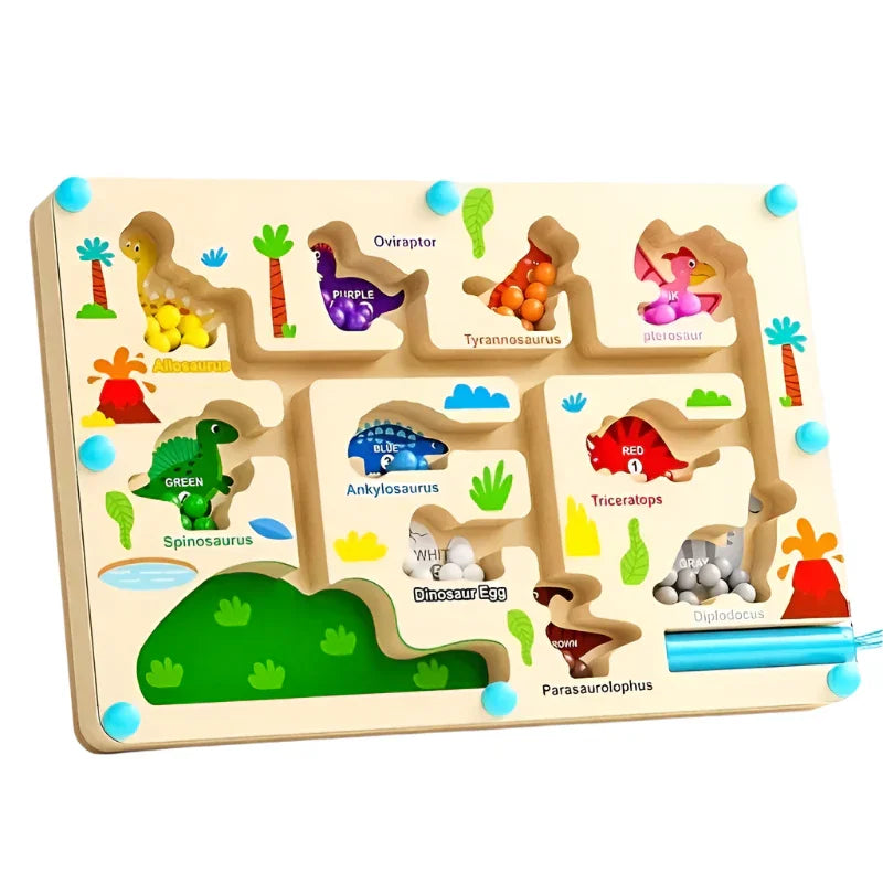 Wooden Color Sorting Maze – Interactive Educational Learning Board - Kid Zone