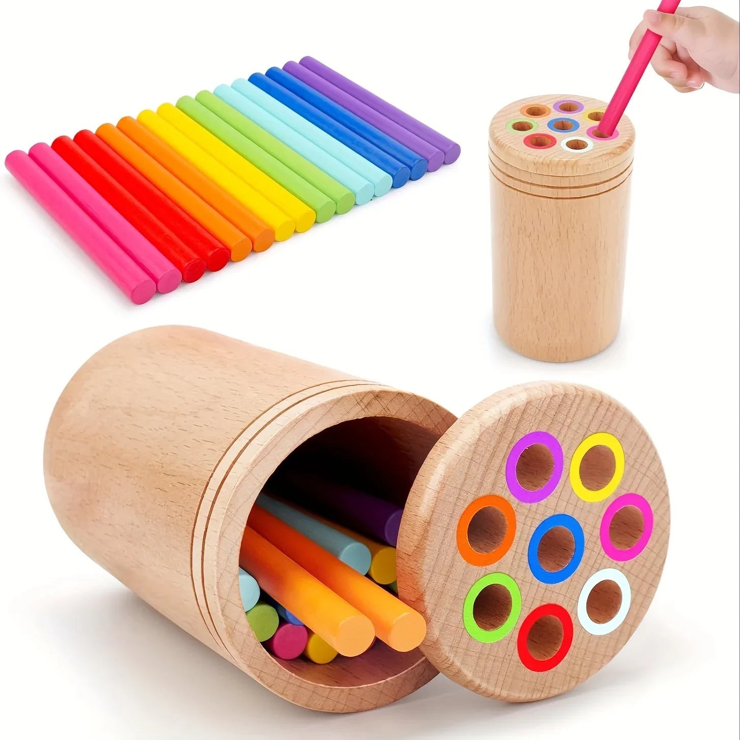 Wooden Balancing Sticks Toy for Kids – Montessori Educational Learning Set - Kid Zone