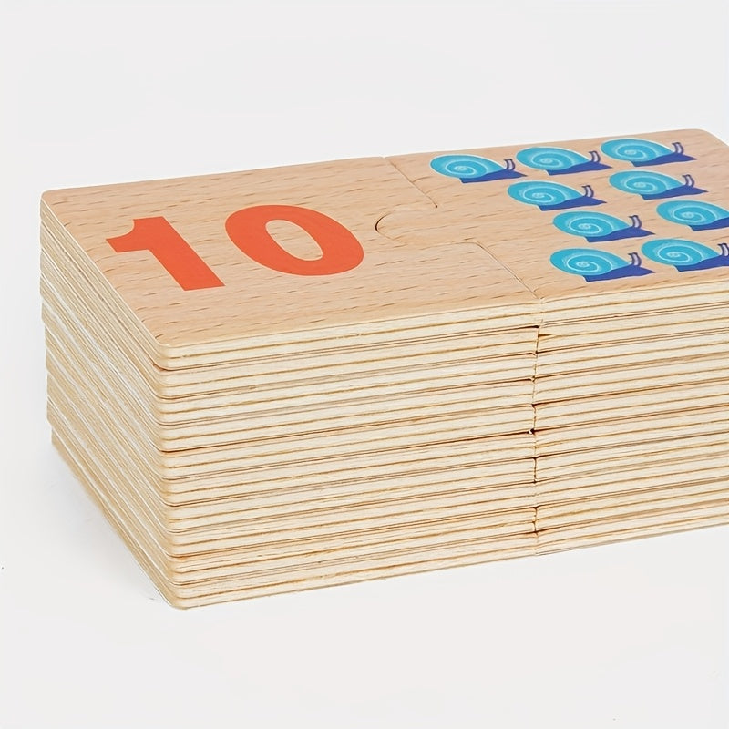 Wooden Animal Number Matching Puzzle – Fun Early Learning Toy - Kid Zone