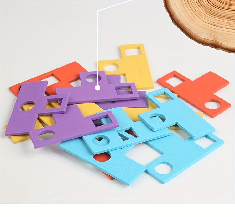 Wooden T-Puzzle Brain Teaser – 3D Logic Challenge for Kids & Adults - Kid Zone