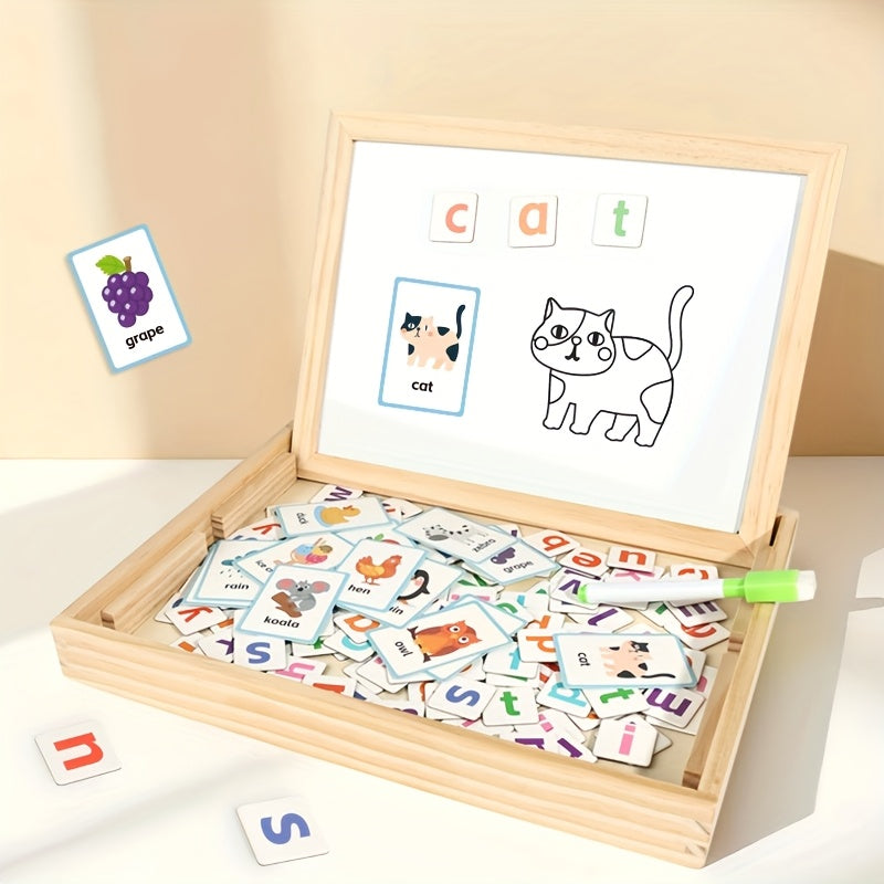 Montessori CVC Word Building Wooden Puzzle – Alphabet Learning & Early Spelling Toy - Kid Zone