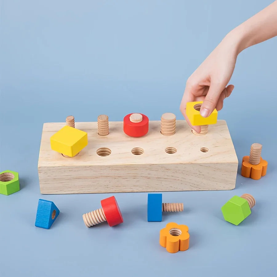 Wooden Educational Toy Board with Screws & Bolts – Hands-On Learning Puzzle for Kids - Kid Zone