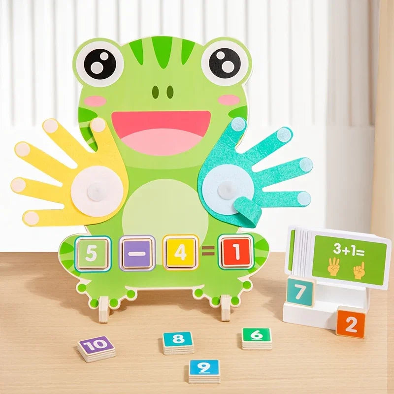 Kids Wooden Educational Frog Toy – Number Learning Puzzle for Toddlers - Kid Zone