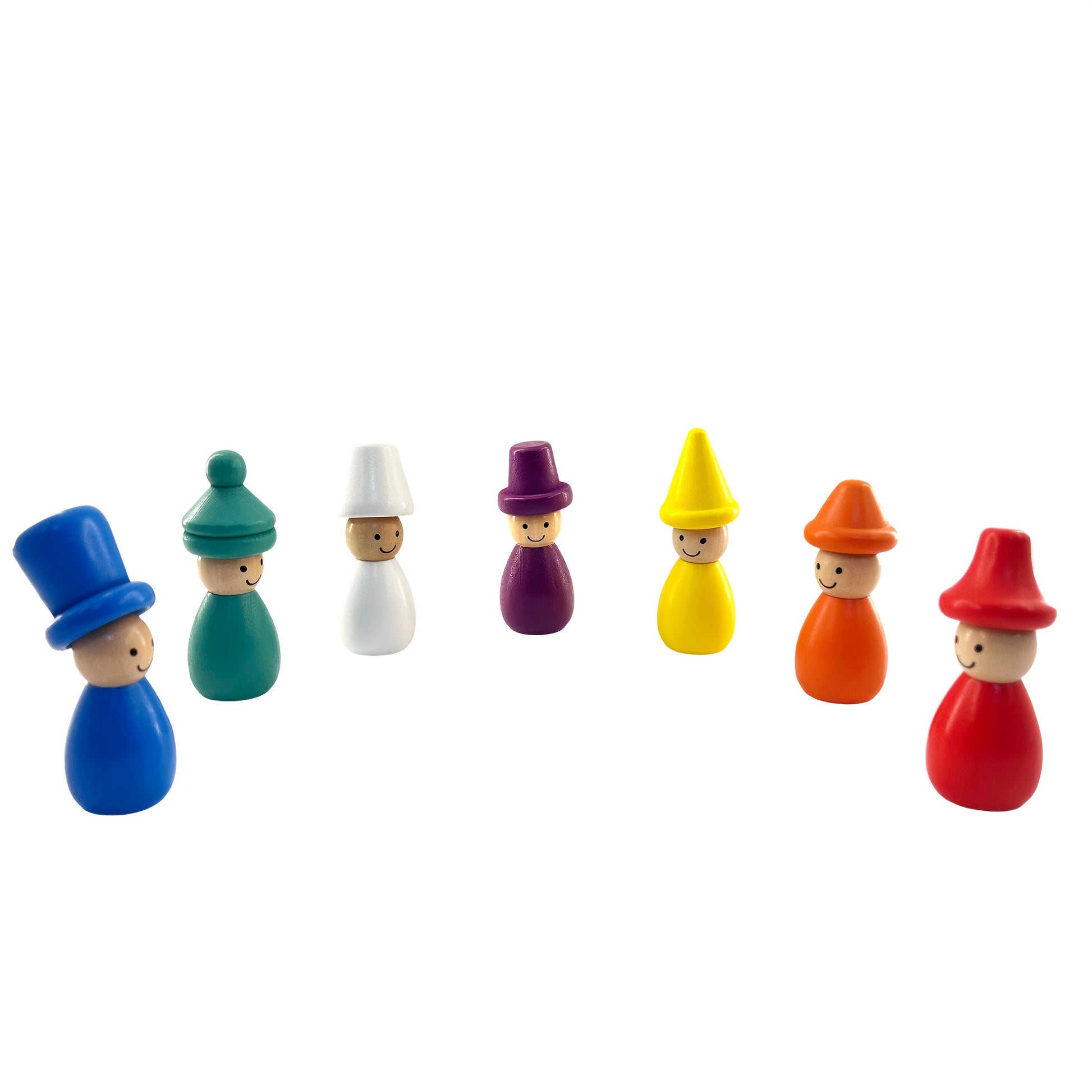 Magnetic Wooden Hats Set – 7 Colorful Pieces Matching Toy - Kid Zone