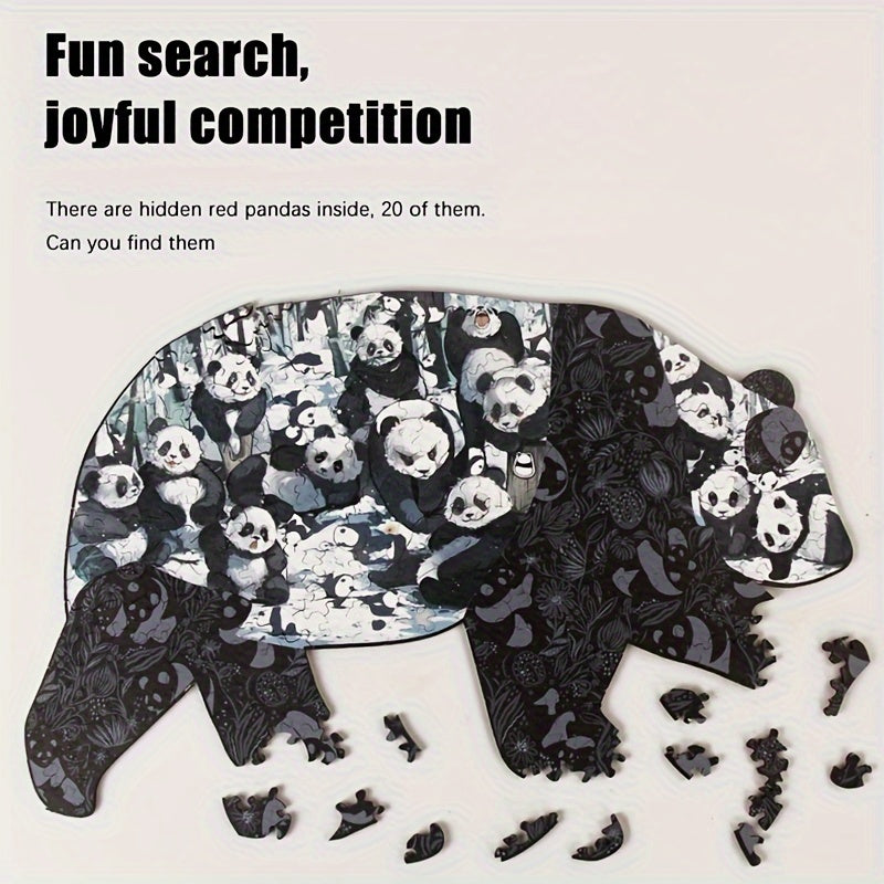 Wooden Panda Puzzle – 300 Pieces | Hidden Panda Challenge - Kid Zone