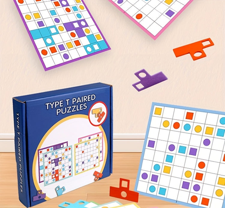 Wooden T-Puzzle Brain Teaser – 3D Logic Challenge for Kids & Adults - Kid Zone