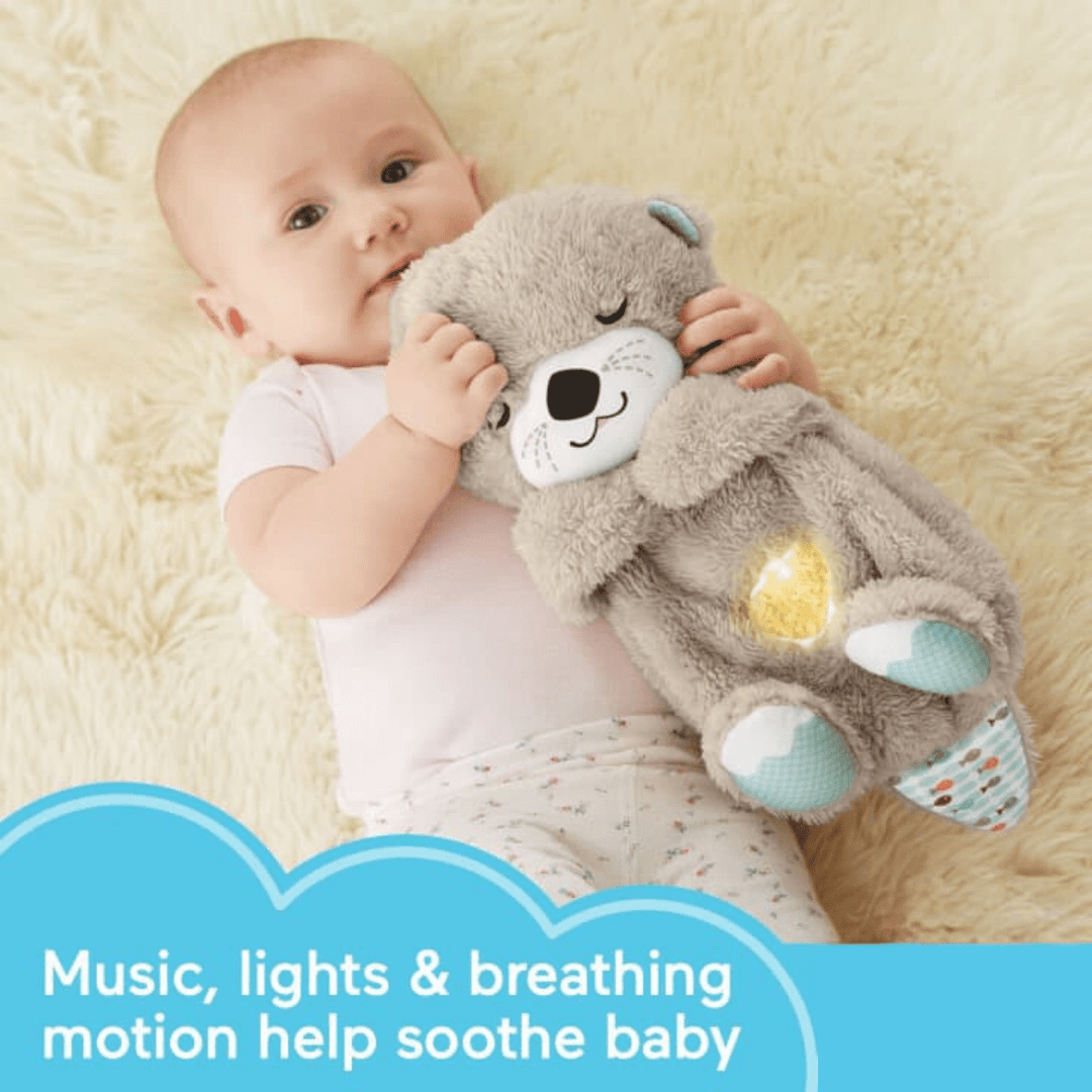 Baby cuddling soft otter calming toy with lights, perfect for soothing and comfort, Kid Zone