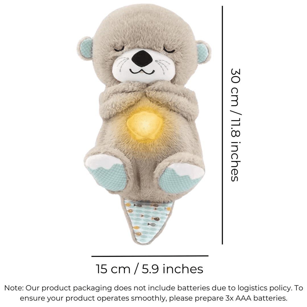 Plush sleep otter calming toy with glowing belly, 30 cm, baby sleep aid from Kid Zone
